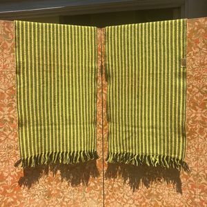 Vintage Mexican 1950s Yellow & Black Striped Weaving with Sequins